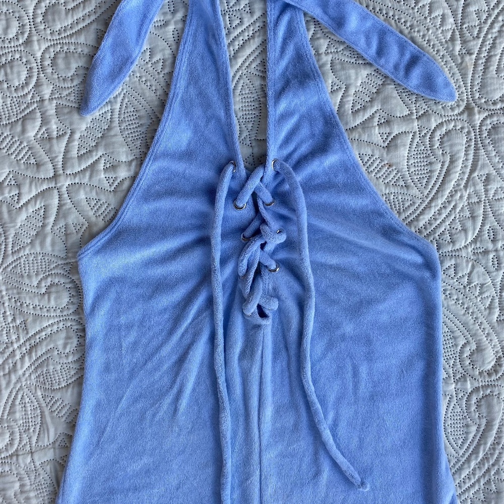 Baby Blue Bathing Suit Cover, One Piece: Halter top& shorts. Forever 21 Sz S